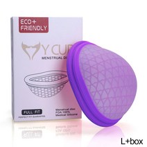 Friendly 삽입형 실리콘 생리컵 생리대 안전한 닉스컵 월경컵 L/S 사이즈, 보라색 L 상자