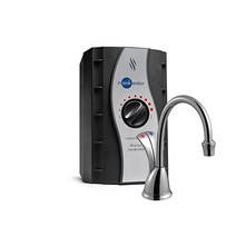 InSinkErator H-Wave-SN Involve Wave 인스턴트 온수 디스펜서 시스템 스테인리스 스틸 탱크 포함 새틴 니켈, Chrome _Hot Cold