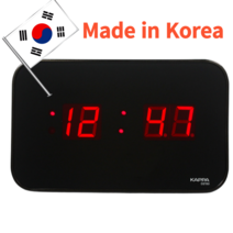 카파 고휘도 슈퍼 RED 디지털 LED 벽걸이 탁상 겸용 시계 D2150, 블랙