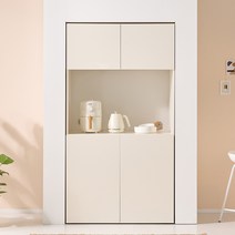 가이온 크렘 1000 선반형 주방수납장 틈새장 빌트인 냉장고옆 수납장, 크림