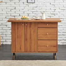 가온리빙 아티스 주방수납장 밥솥/렌지대, 와이드 수납장 홈바(오크)