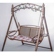 야외흔들의자 철제 전원주택 정원 마당 인테리어 감성, 화이트