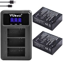 고프로 히어로 배터리Go Pro Hero 3 + gopro3 배터리 블랙 에디션 화이트 실버 HD 카메라 액세서리, 06 charger and 2battery