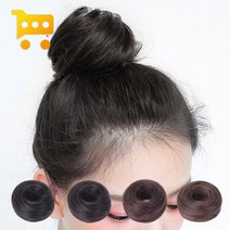 번개호랑이 협력사 똥머리 가발 부분가발 업스타일 곱창밴드 인모 묶음머리, 2_다크브라운