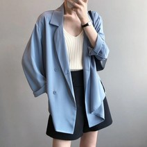 여름 루즈핏 쉬폰 정장 코트 여하수 미니 정장 nvxifu