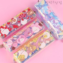 6000 몰랑 홀로그램 펜슬케이스 1p 필통 파우치 봉제필통 반짝이 몰랑이 필기구 어린이 학생 캐릭터문구, 도넛몰랑