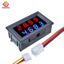 미니 디지털 dc 전압계 전류계 감지기 조정 가능한 dc 200v 100v 10a 전압 전류 측정기 패널 전원 공급 장치 듀얼 led 디스플레이 268, 4비트 레드 블루, 200V 10A