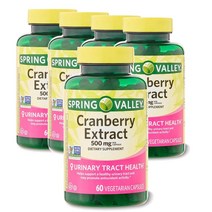 스프링밸리 Spring Valley 크랜베리 추출물 베지테리안 500mg 60캡슐, 5팩