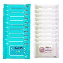 에탄올함유 손세정 물티슈 20매X10팩+하늘선물 휴대용 20매X10팩, 1set, 20팩