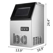 일일 영업용 업소용 커피전문점 대용량 120W 가정용 살균 얼음 제빙기 카페 35KG아이스 메이커 40kg 상업용 아이스 쿨러 기계 아이스 쿨러 자동 수동 물 충전 아이스 큐브, 은