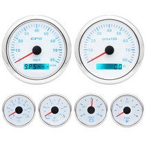 자동차 속도계 HD 6 게이지 세트 85MM GPS 센서 52MM 수온 오일 압력 연료 레, 80 MPH
