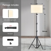 스튜디오조명 카메라 라이트 스탠드 비디오그래프 전문가용사진 스튜디오 LED 2700k-5700k 비디오 필 램프, 05 160CM