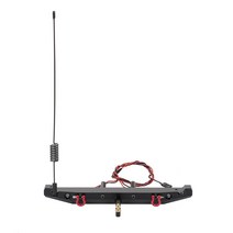 1:10 RC 크롤러 자동차 TRX4 축 SCX10 90046 용 LED 라이트 안테나 테일 후크가있는 금속 후면 범퍼, 보여진 바와 같이