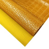 30.5 x 134.6cm(12 x 53인치) 광택 엠보싱 악어 텍스처 인조 가죽 롤 합성 가죽 공예 원단 지갑 열쇠고리 핸드백 바느질 공예 소재 만들기 (플럼 레드) 172946, Yellow