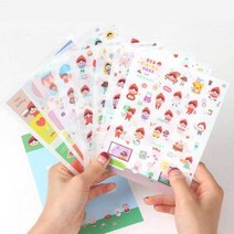 365W5BEC50 귀여운 빨간 망토 캐릭터 스티커 다꾸 데코 세트 다이어리꾸미기 그림 플래너 글자제작 문구 그래픽 셀프 나만의만들기 디자인 카드 일러스트 꾸미기 예쁜 다이어리 종류 아동미술학원 글씨 주문 보호 일정 스케줄, 본상품선택