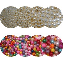 비즈공예 벌크 진주구슬 진주색 혼합색(4가지 사이즈), 07.혼합색 10mm