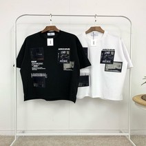 남자 라운드 오버핏 에비뉴 전사 프린팅 반팔 티셔츠 2컬러