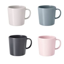이케아 DINERA 디네라 머그컵 300 ml 컬러 베이지 다크그레이 그레이블루 라이트핑크