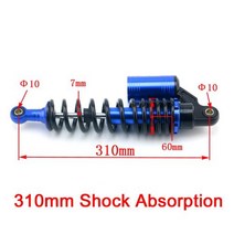 오토바이 리어 쇼바 310mm 블루 에어백 쇼크 업소버 atv scooter cnc 가스 쇼크 업소버 서스펜션 먼지 구덩이 자전거 125cc 150cc, 없음