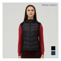올리비아로렌 비비올리비아 _후드탈부착 융 기모 믹스 경량 다운베스트_VVBQCUW9321