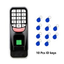 지문 비밀 번호 키 잠금 액세스 제어 기계 생체 인식 전자 RFID 리더 스캐너 시스템, 02 AC And 10 keys
