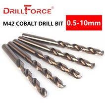 건식 습식 코어드릴 코아 비트 드릴포스 공구 코발트 드릴 세트 HSS-CO 0.5-10mm 경화강 주철 및 스테인리스강 드릴링용 M42, 6.5mm 10pcs