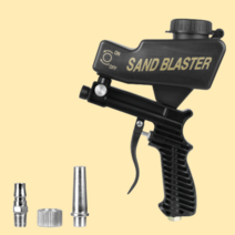 샌드블라스터 샌드브라스트 녹 제거기 샌딩노즐 소형공압 샌드 블라스팅 도구 중력 건 조정 가능한, 01 Black