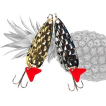 반짝이 배스 농어 참치 루어낚시 하드베이트 10개 루어낚시용품, 골드, 파인애플스푼 9g 골드