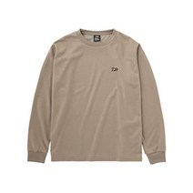 다이와 DAIWA 낚시 의류 포토 프린팅 롱 티셔츠 Rocky DE-6222 맨투맨 긴팔 긴소매, 베이지