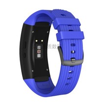 갤럭시 기어 Fit2 프로 밴드 실리콘 SM R365 R360 골지 스마트 교체 시계줄, 아쿠아블루 스트라이프, 스몰 S 팔목둘레 140mm 180mm