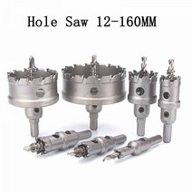 12-160mm TCT 코어 구멍 톱 드릴 비트 금속 스테인레스 스틸 목재 절단 두꺼운 플레이트 커터 드릴링 도구 카바이드 팁, 17.5mm