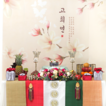 (행복한날색동세트)칠순상차림 칠순현수막 칠순현수막파티세트 칠순상, 5장중이름포함5장모두반납용, 감사장케이스없이기본감사장, 테이블대여