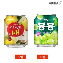 해태 갈아만든배 포도봉봉 238ml 2종 24캔 세트, 단품, 단품