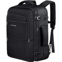 Vancropak 트래블 백팩 40L 항공권 승인 남녀용 캐리어 온 밴크로팍 확장형 대형 러기지 데이팩 방수 경량 비즈니스 위켄더백 블랙, A-Black, X-Large Vancropak