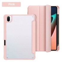 ebook리더기 이북 북 전자책 단말기 전자북Xiaomi-Mi 패드 5 용 투명 커버 케이스 펜 홀더 포함 2021 샤오미 11 인치 자동 웨이크 업 Funda 프로용, 03 Pink, 02 Mi Pad 5 Pro