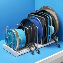 하우스맘 후라이팬정리대 길이조절 후라이팬거치대 Youcopia Expandable Cookwarerack