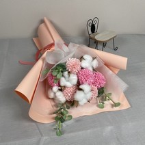 졸업식꽃다발 퐁퐁국화 비누꽃 목화 유치원 학교 졸업 기념일 여자친구 생일 선물 꽃다발, 퍼플