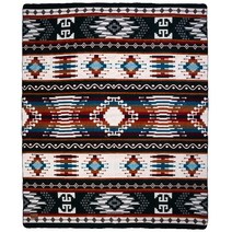 QISU Wool Blanket Throw Large Beautiful Warm Variegated 94 x 78 inches