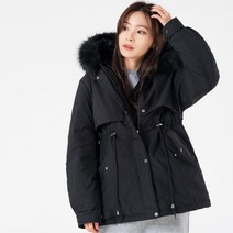여성 후드 털기모 하프 패딩 오버핏 자켓 파카 방한복 비건패딩 겉옷 데일리 패션