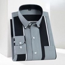 남성 여름 드레스 슬림 피트 한국어 줄무늬 Camicia 남성 사회 셔츠 격자 무늬 루즈 피팅 셔츠 셔츠 긴 소매 남성 셔츠