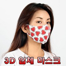 블랙마스크 3D입체 마스크 성인여성용-레드하트 (얼굴작은여성 착용권장) 빨아쓰는마스크 자체제작 프린트마스크, 1개