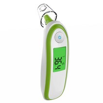 BOXYM-아기 온도계 디지털 LCD 적외선 측정 이마 귀 비 접촉 바디 온도계 어린이 전자, Green