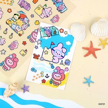(방탄소년단굿즈)BT21 클리어 스티커 2p세트(SUMMER SKY) 940363, 알제이