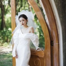 프랑스 스타일 머리 드레스 신부의 결혼식 신부 헤어 액세서리 여자 모자를 쓰고 있죠, Headdress 180cm
