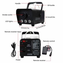 스모그 포그 머신 발생기 원격 제어 3W RGB LED 다채로운 주변 조명 400W 안개 연기 기계 바 디스코 DJ 파, 02 220V_04 영국 플러그
