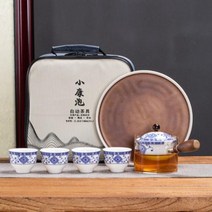 휴대용 유리 세라믹 중국어 쿵푸 차 세트 여행 도구 주전자 컵 메이커 인퓨저, Portable package 04