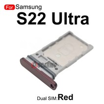 SIM 카드 트레이 삼성 갤럭시 S22 울트라 S22U 싱글 Sim 듀얼 MicroSD 홀더 나노 슬롯 교체 부품, [09] DualRed