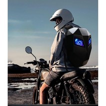 바이크백팩 헬멧 가방 LED 오토바이 라이딩 백팩 배낭, 남성용 라지+1W mAh배터리