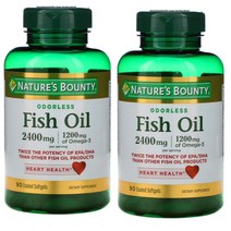 Natures Bounty Fish Oil 네이처스바운티 피쉬오일 오메가 3 2400mg 90정x2팩