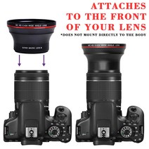 캠코더렌즈 카메라렌즈 소니 알파 카메라 용 Nikon D3400 용/매크로 부분이 있는 55MM 0.43x 전문 HD 광각, 01 Nikon